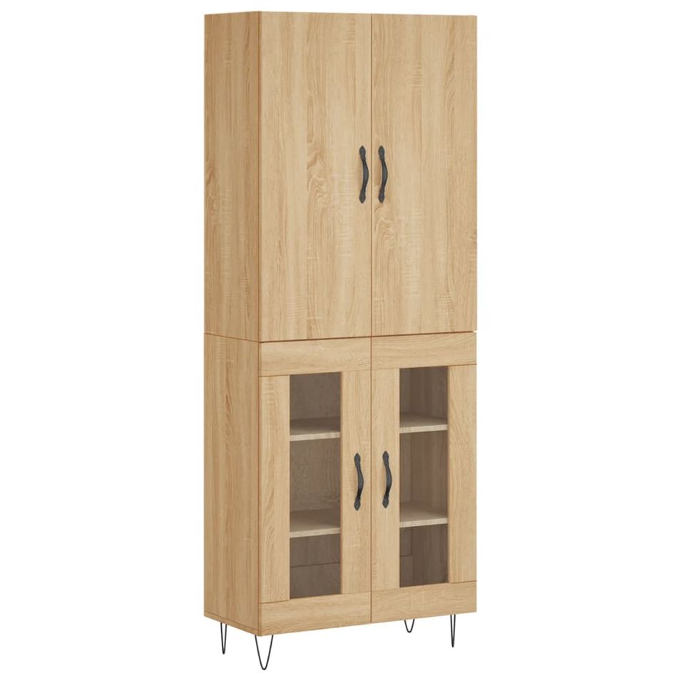 Buffet haut Chêne sonoma 69,5x34x180 cm Bois d'ingénierie - Photo n°1