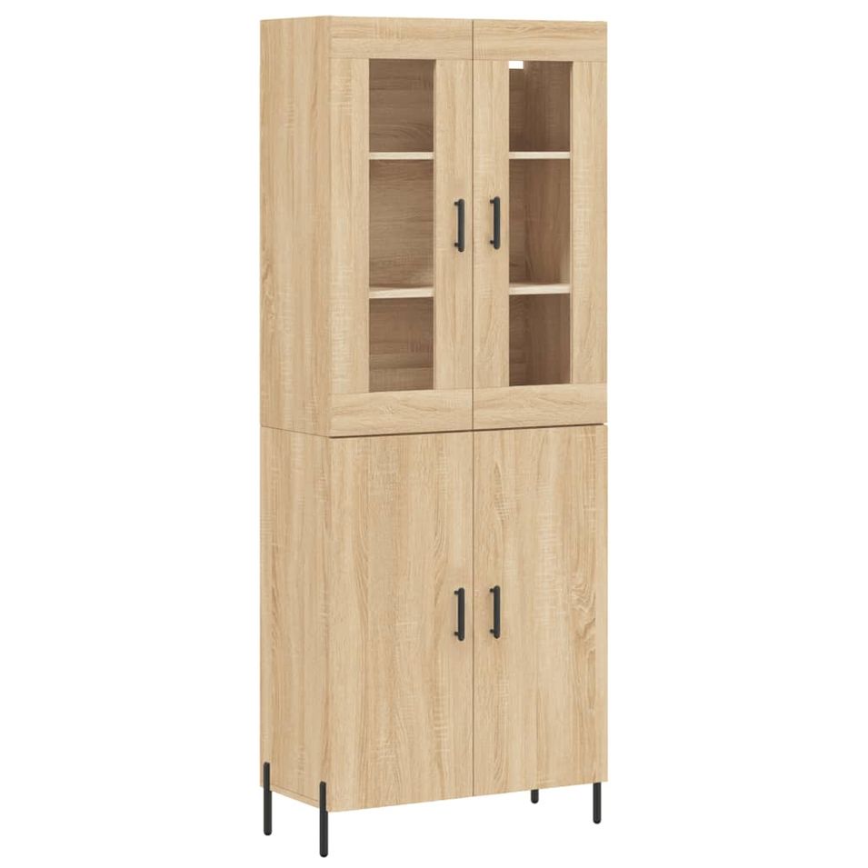 Buffet haut Chêne sonoma 69,5x34x180 cm Bois d'ingénierie - Photo n°1