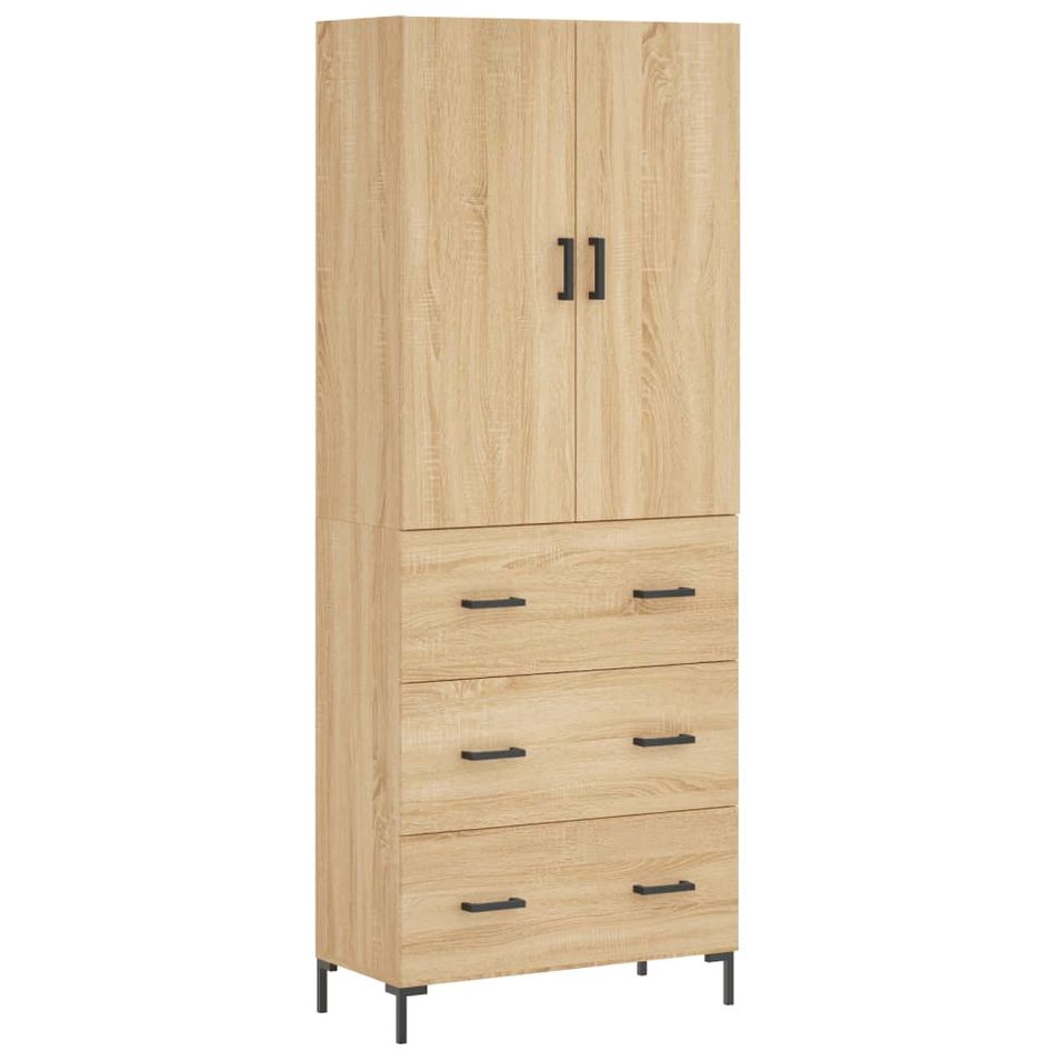 Buffet haut Chêne sonoma 69,5x34x180 cm Bois d'ingénierie - Photo n°1