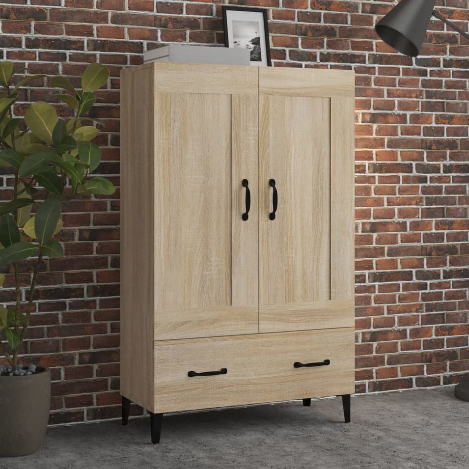 Buffet haut Chêne sonoma 70x31x115 cm Bois d'ingénierie - Photo n°1