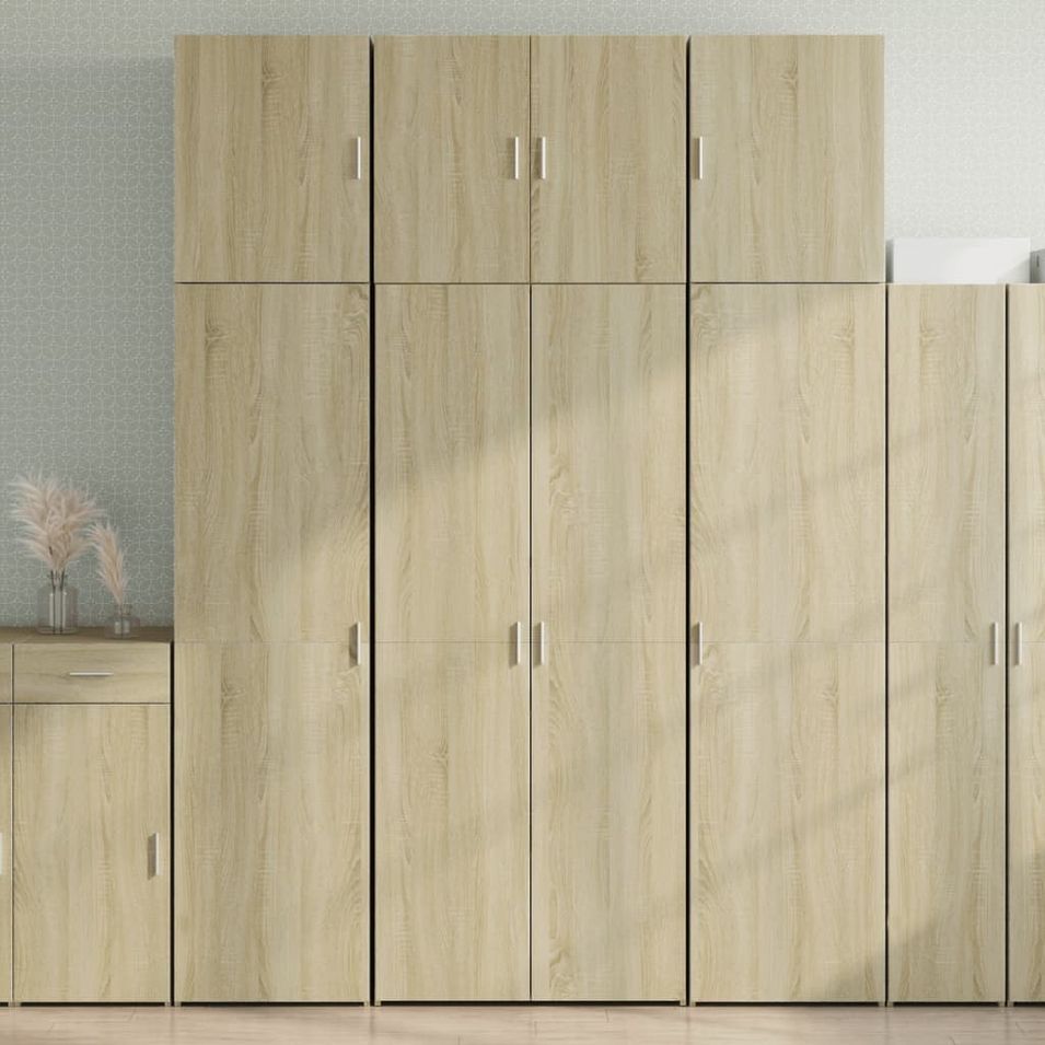 Buffet haut chêne sonoma 80x42,5x249 cm bois d'ingénierie - Photo n°1