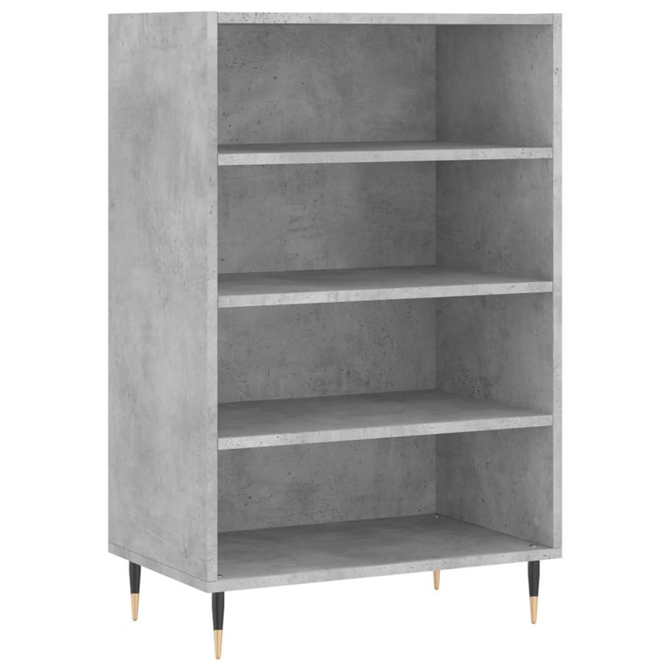 Buffet haut gris béton 57x35x90 cm bois d'ingénierie - Photo n°1