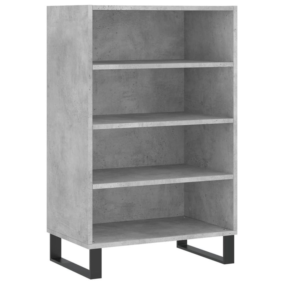 Buffet haut gris béton 57x35x90 cm bois d'ingénierie - Photo n°1