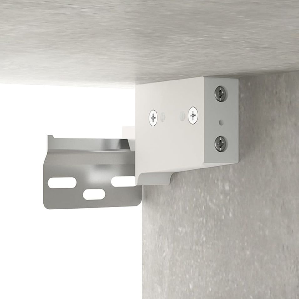 Buffet haut Gris béton 69,5x34x180 cm Bois d'ingénierie 7 - Photo n°9