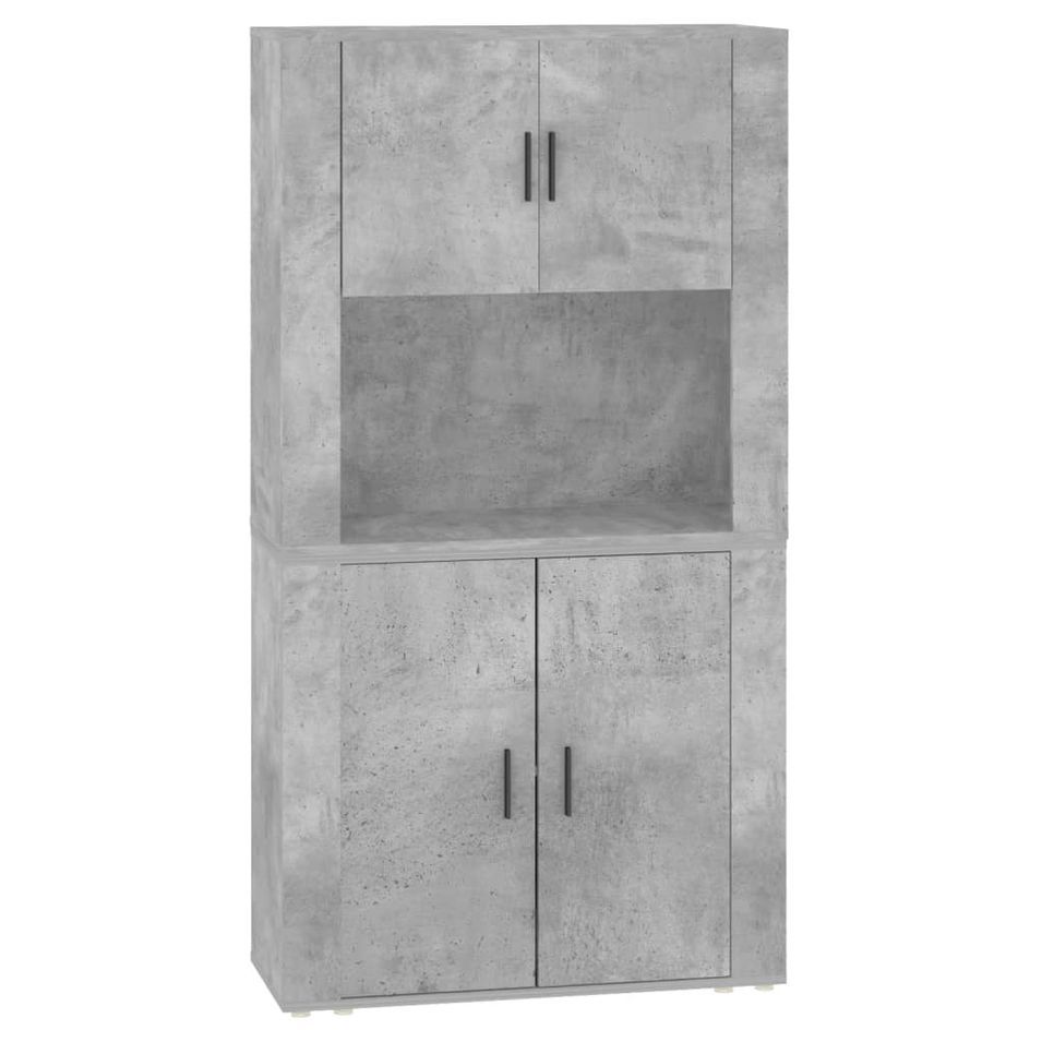 Buffet haut Gris béton Bois d'ingénierie - Photo n°1