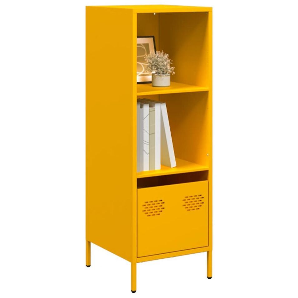 Buffet haut jaune moutarde 35x39x103,5 cm acier - Photo n°1