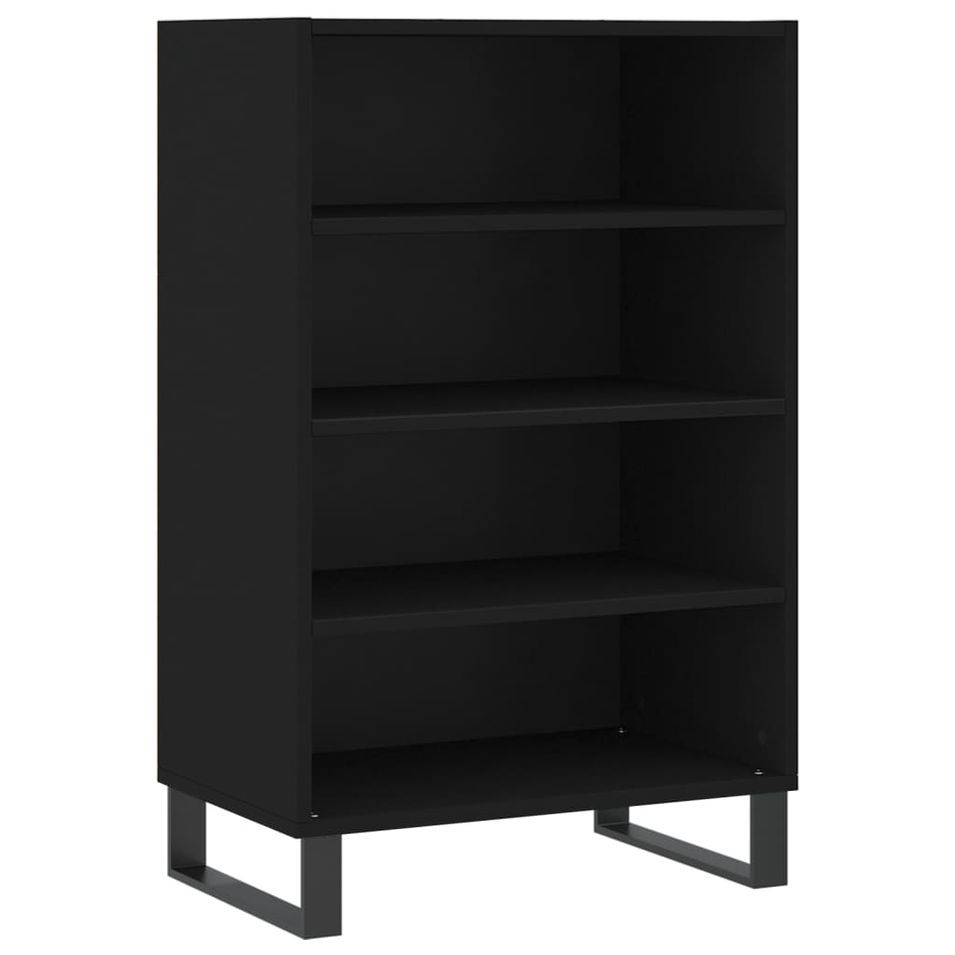 Buffet haut noir 57x35x90 cm bois d'ingénierie - Photo n°1