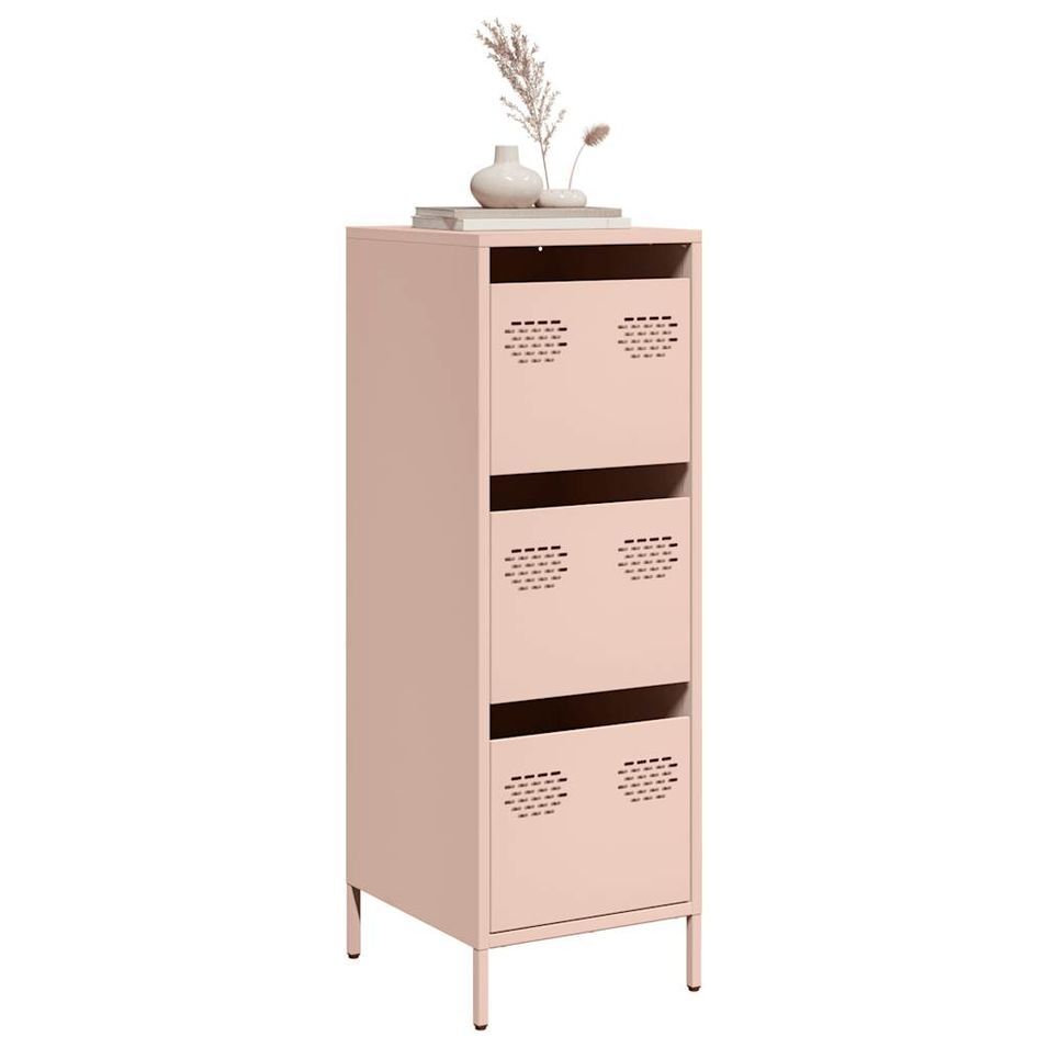 Buffet haut rose 39x35x103,5 cm acier - Photo n°1