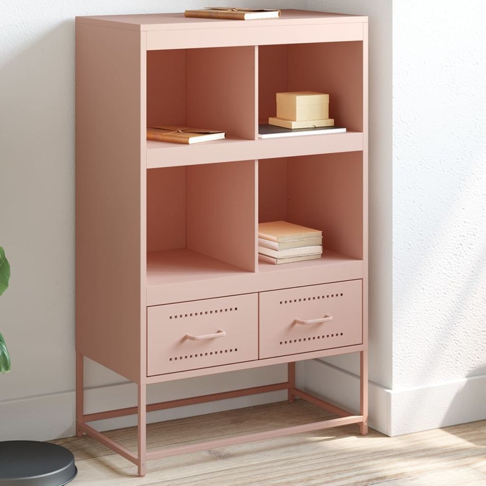 Buffet haut rose 68,5x39x111,5 cm acier laminé à froid - Photo n°1