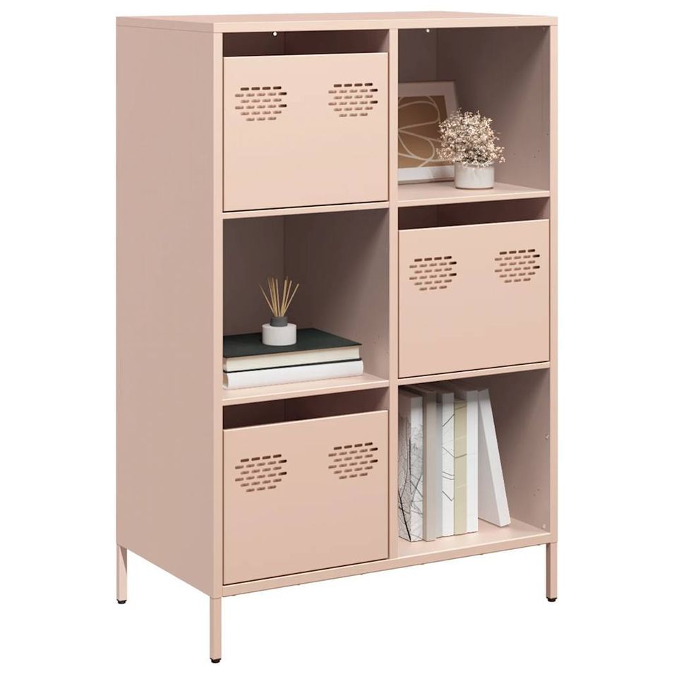 Buffet haut rose 68x39x103,5 cm acier - Photo n°1