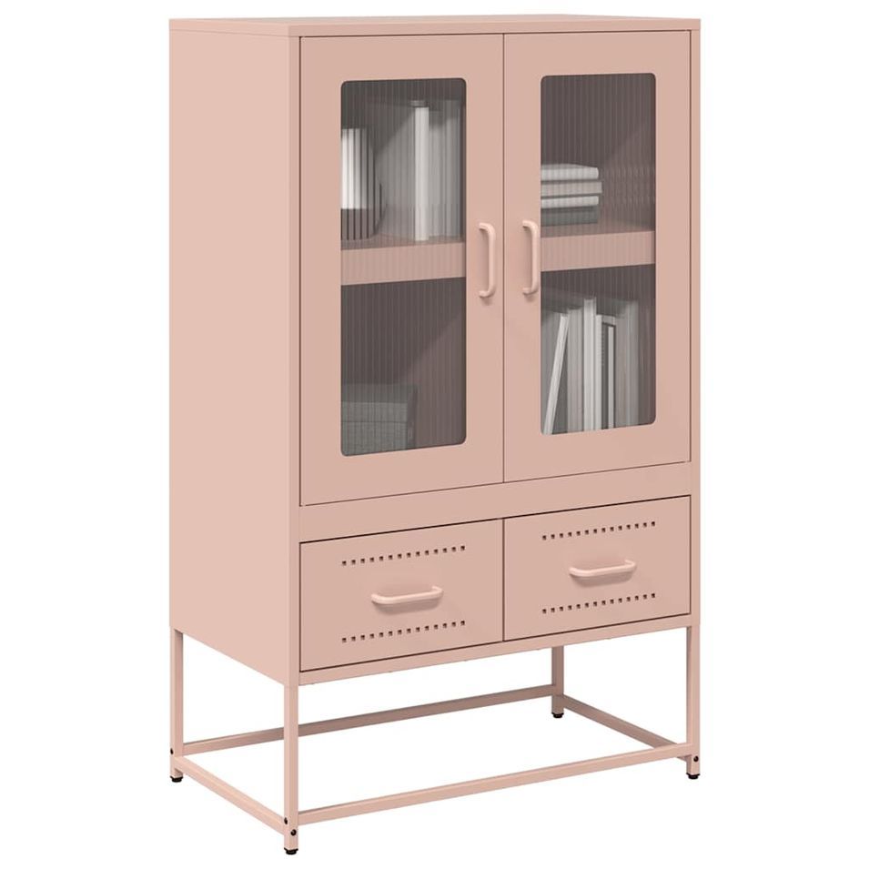 Buffet haut rose 68x39x111,5 cm acier - Photo n°1