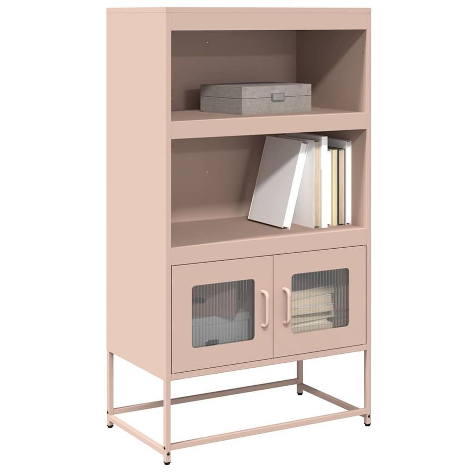 Buffet haut rose 68x39x123 cm acier - Photo n°1