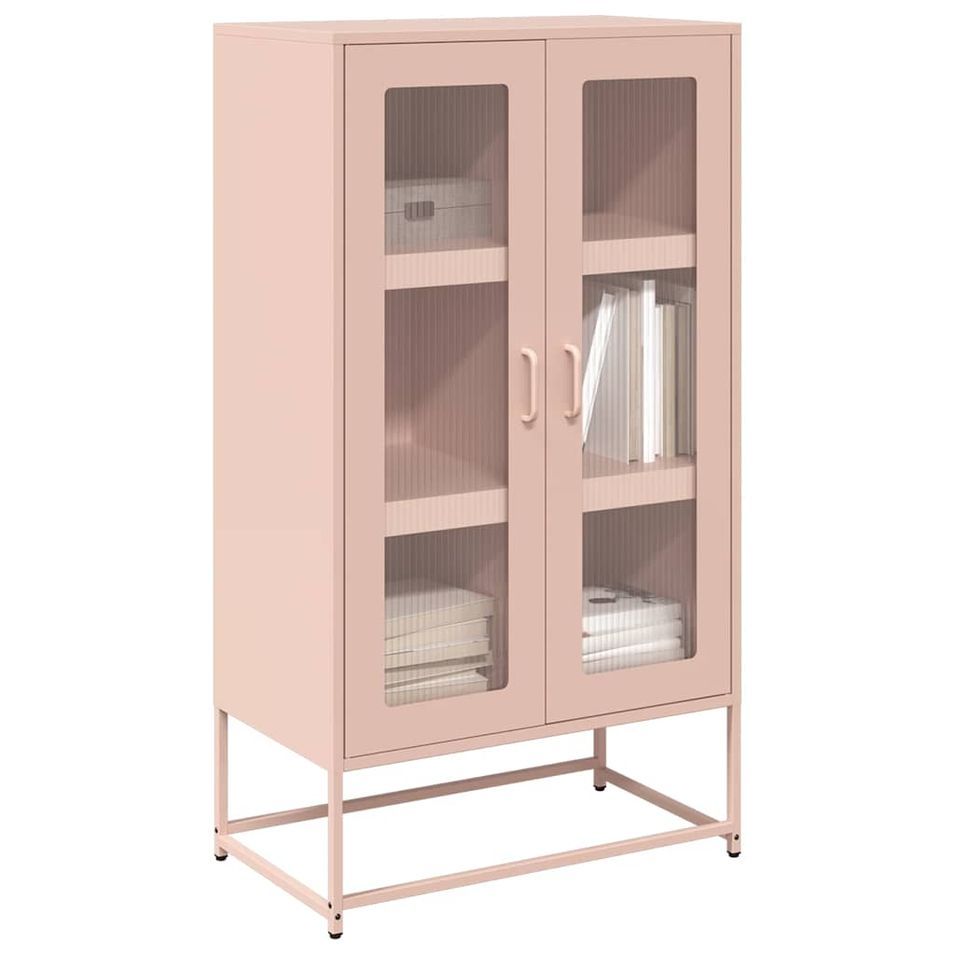 Buffet haut rose 68x39x123 cm acier - Photo n°1