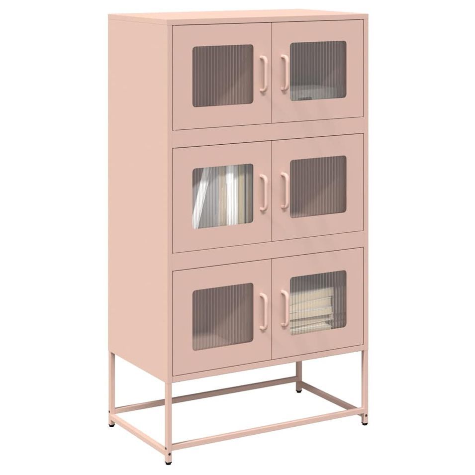 Buffet haut rose 68x39x123 cm acier - Photo n°1