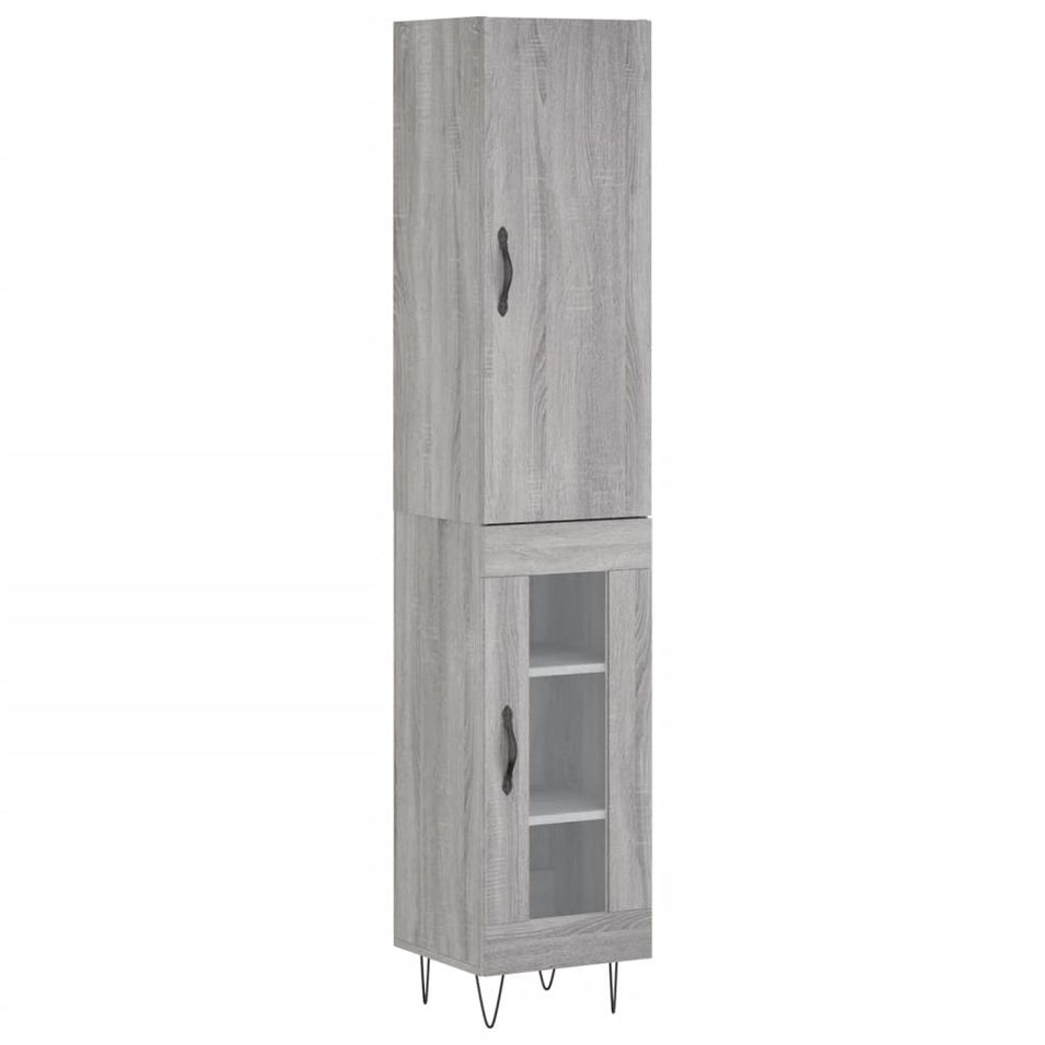 Buffet haut Sonoma gris 34,5x34x180 cm Bois d'ingénierie - Photo n°1