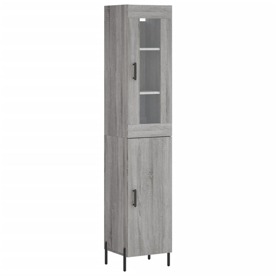 Buffet haut Sonoma gris 34,5x34x180 cm Bois d'ingénierie - Photo n°1