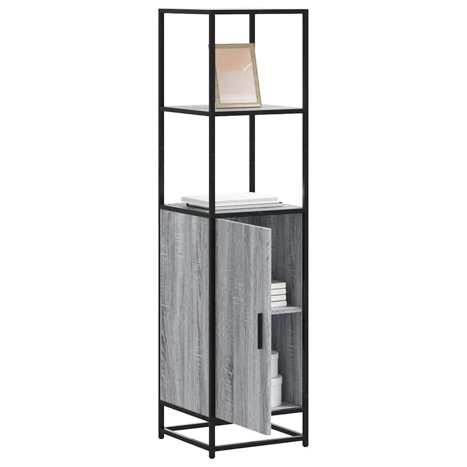 Buffet haut sonoma gris 35,5x35x139 cm bois d'ingénierie métal - Photo n°1