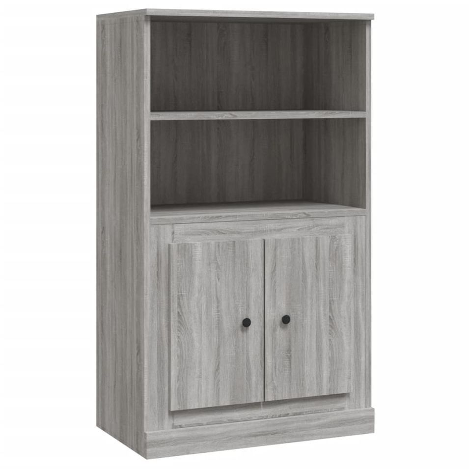 Buffet haut sonoma gris 60x35,5x103,5 cm bois d'ingénierie - Photo n°1
