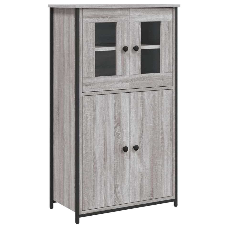 Buffet haut sonoma gris 62x32x106,5 cm bois d'ingénierie - Photo n°1