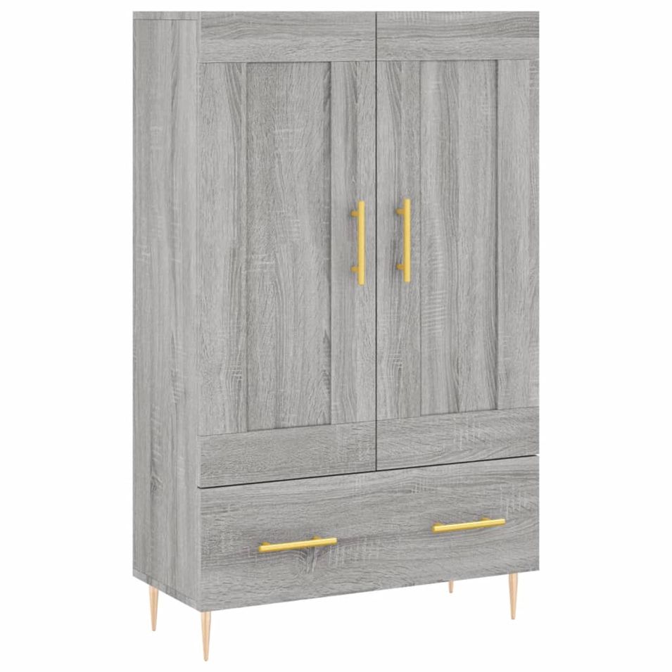 Buffet haut sonoma gris 69,5x31x115 cm bois d'ingénierie - Photo n°1