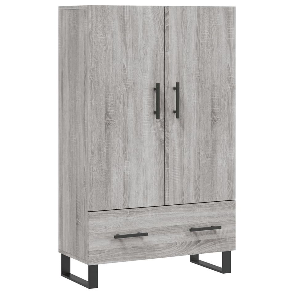 Buffet haut sonoma gris 69,5x31x115 cm bois d'ingénierie - Photo n°1