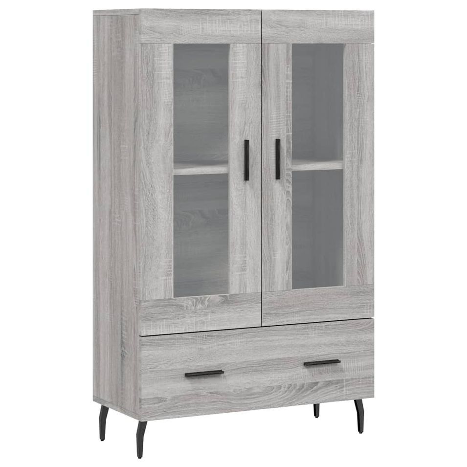 Buffet haut sonoma gris 69,5x31x115 cm bois d'ingénierie - Photo n°1