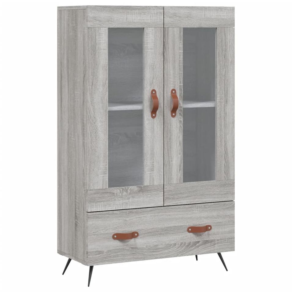 Buffet haut sonoma gris 69,5x31x115 cm bois d'ingénierie - Photo n°1