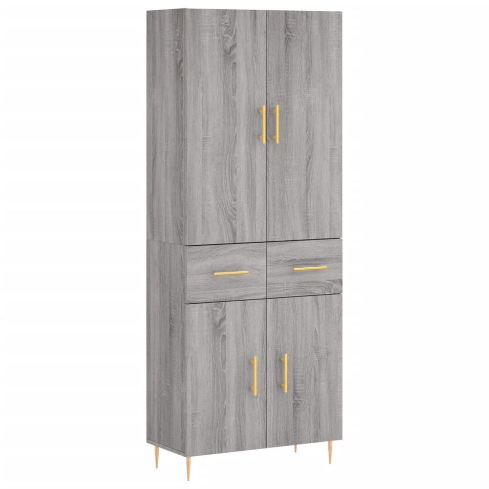Buffet haut Sonoma gris 69,5x34x180 cm Bois d'ingénierie - Photo n°1