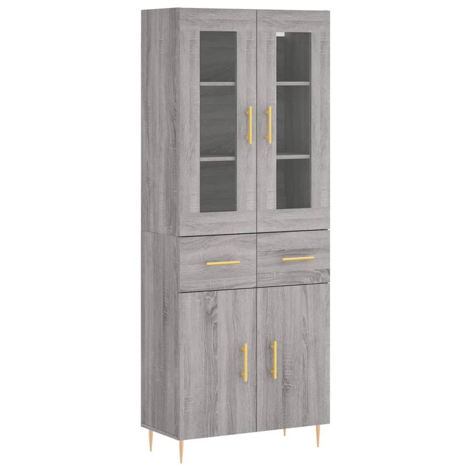 Buffet haut Sonoma gris 69,5x34x180 cm Bois d'ingénierie - Photo n°1