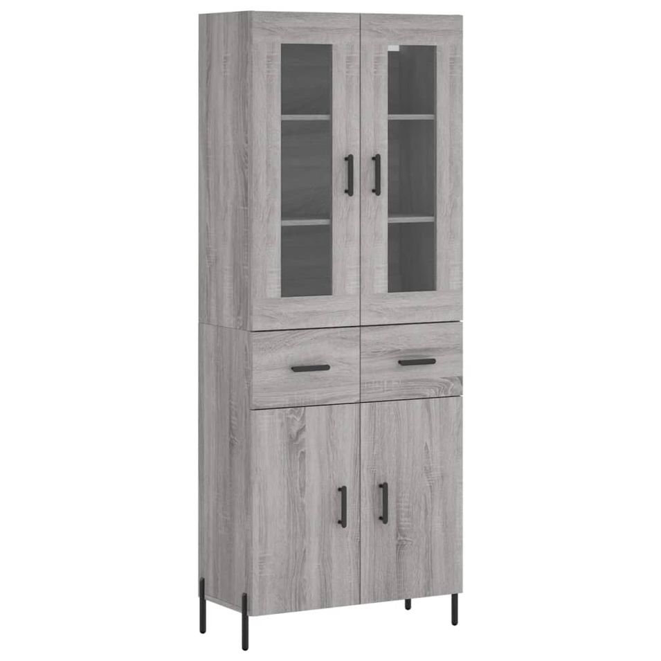 Buffet haut Sonoma gris 69,5x34x180 cm Bois d'ingénierie - Photo n°1