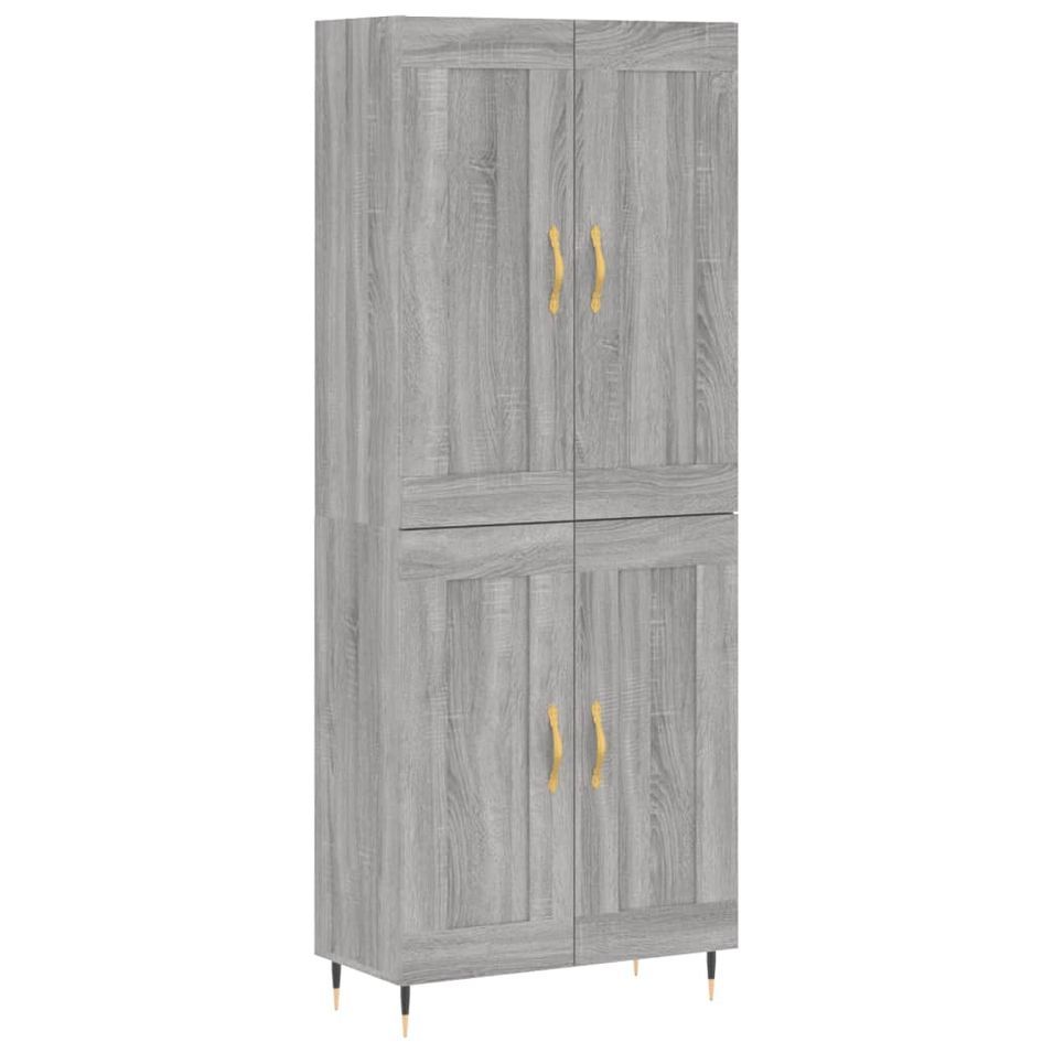 Buffet haut Sonoma gris 69,5x34x180 cm Bois d'ingénierie - Photo n°1