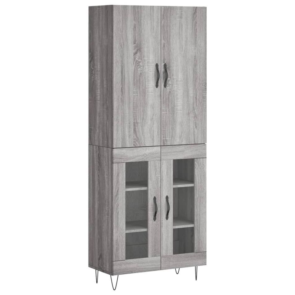 Buffet haut Sonoma gris 69,5x34x180 cm Bois d'ingénierie - Photo n°1