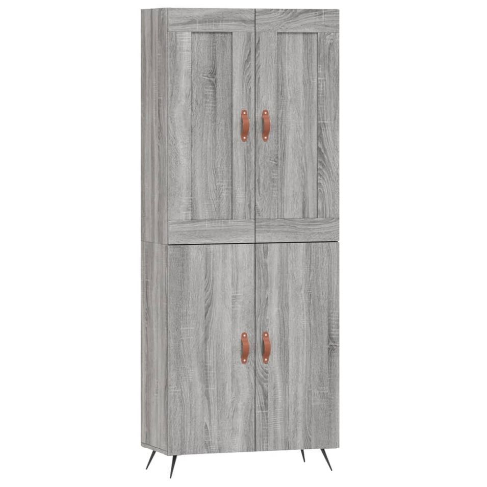 Buffet haut Sonoma gris 69,5x34x180 cm Bois d'ingénierie - Photo n°1