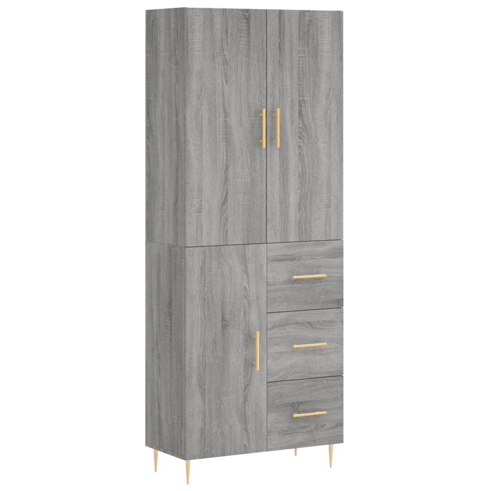 Buffet haut Sonoma gris 69,5x34x180 cm Bois d'ingénierie - Photo n°1