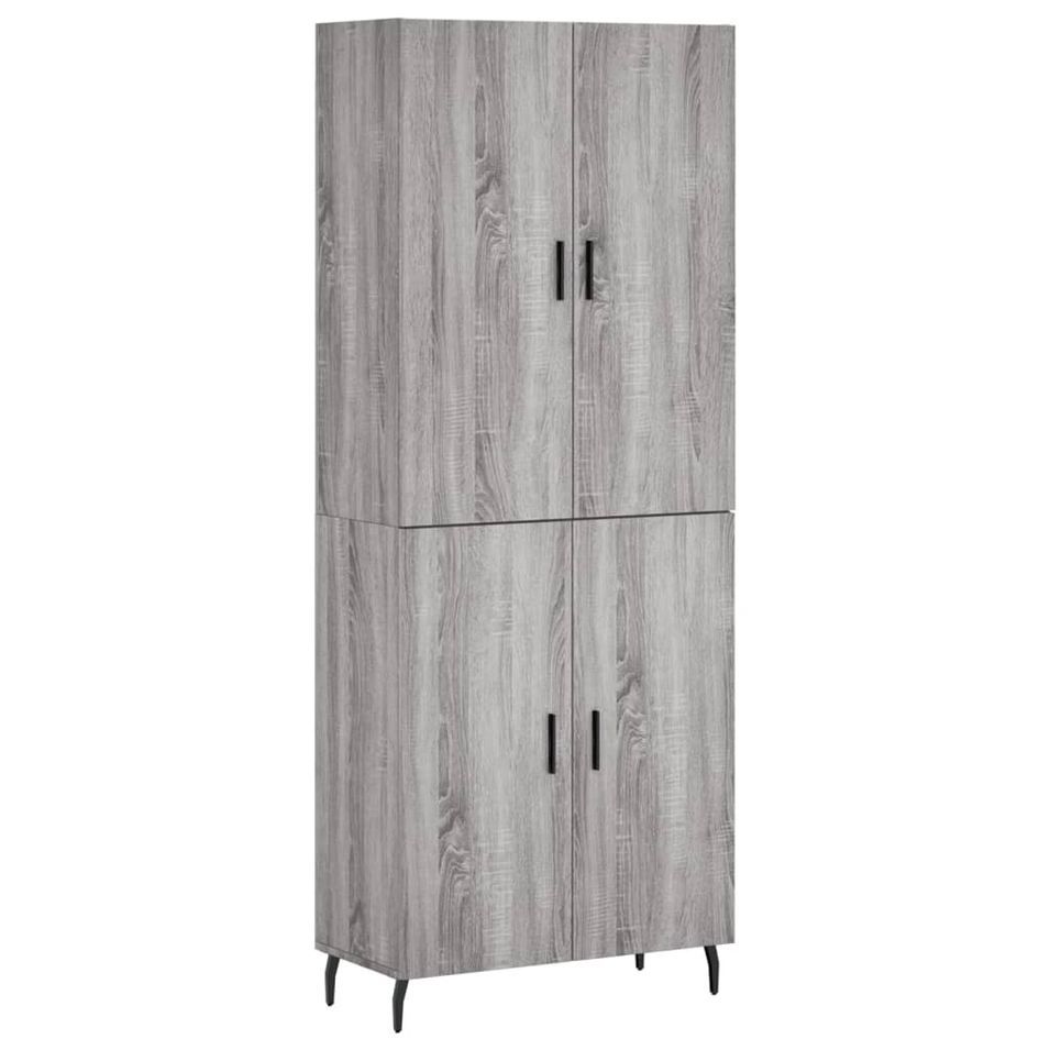 Buffet haut Sonoma gris 69,5x34x180 cm Bois d'ingénierie - Photo n°1