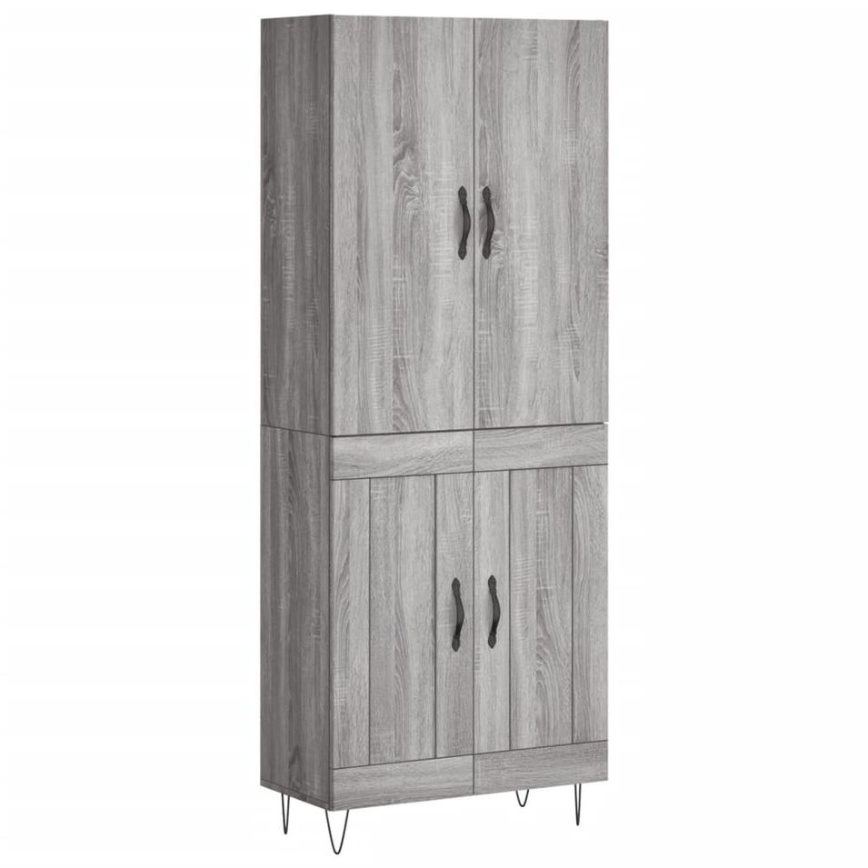Buffet haut Sonoma gris 69,5x34x180 cm Bois d'ingénierie - Photo n°1