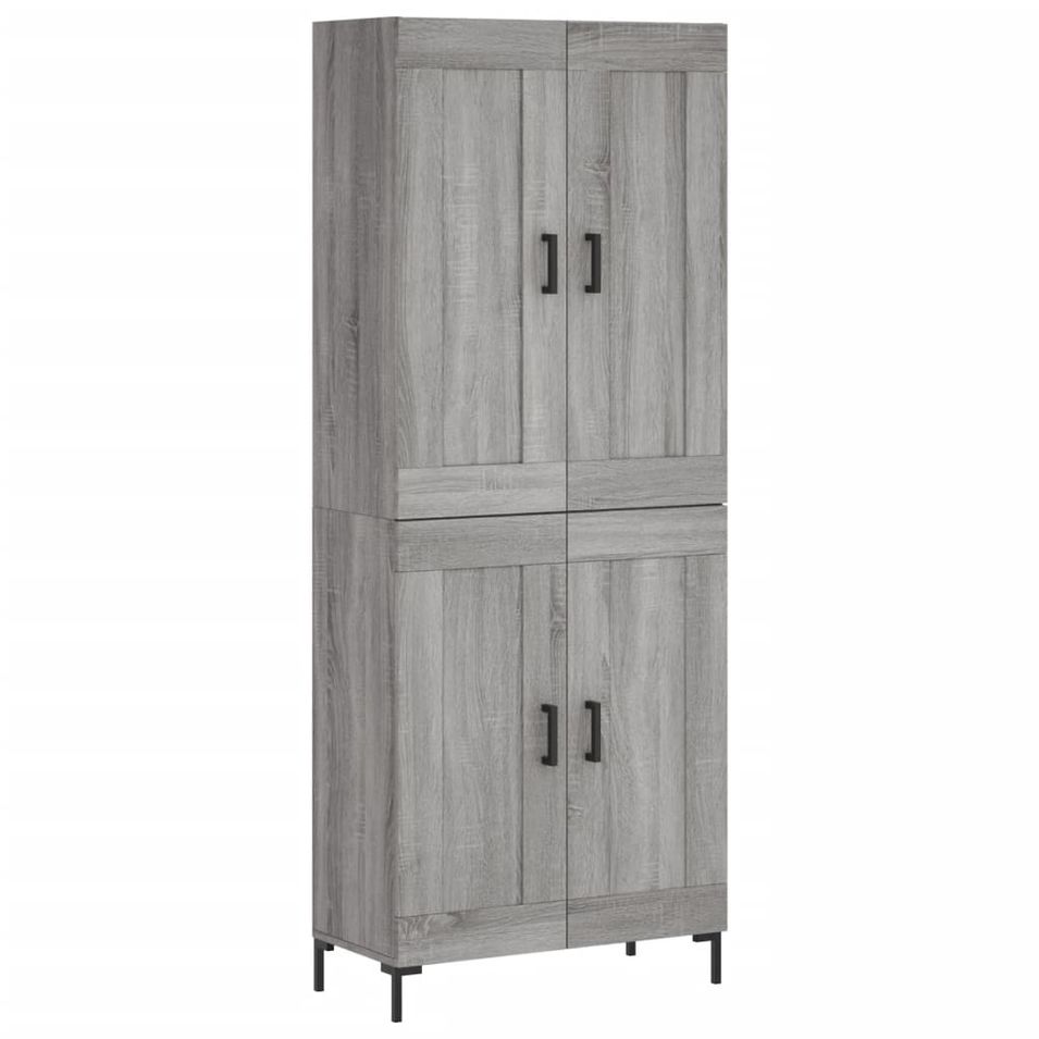 Buffet haut Sonoma gris 69,5x34x180 cm Bois d'ingénierie - Photo n°1