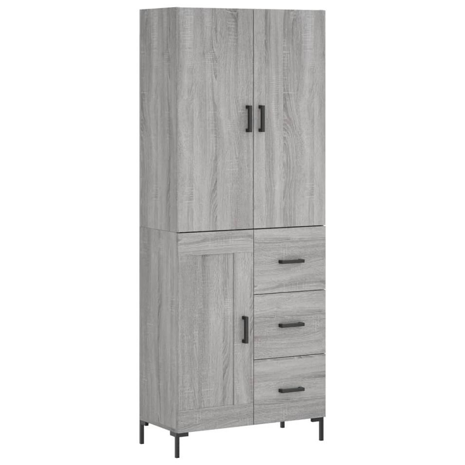 Buffet haut Sonoma gris 69,5x34x180 cm Bois d'ingénierie - Photo n°1