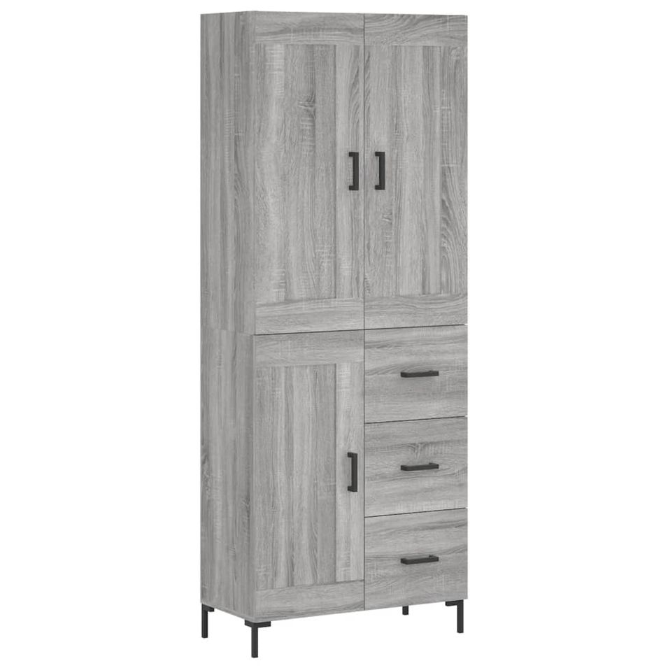 Buffet haut Sonoma gris 69,5x34x180 cm Bois d'ingénierie - Photo n°1