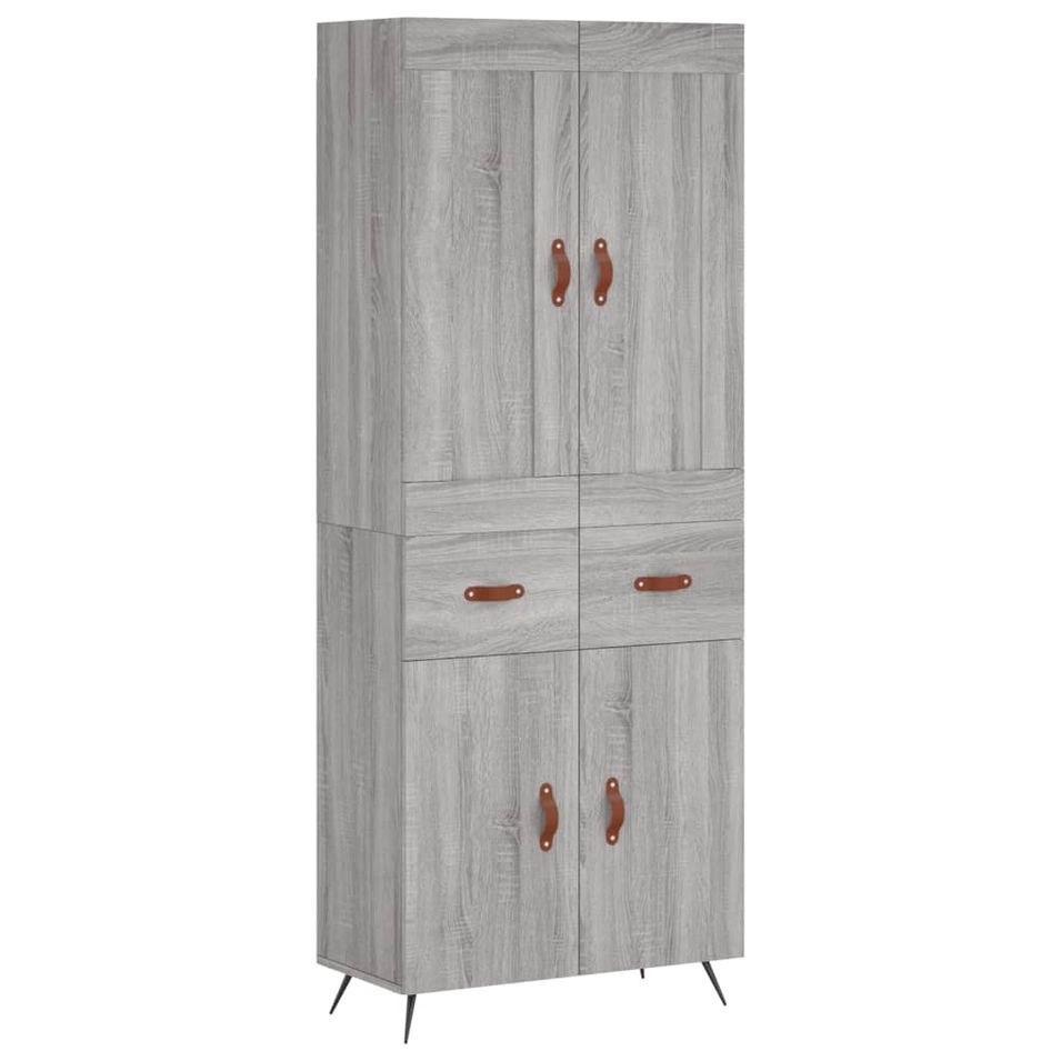 Buffet haut Sonoma gris 69,5x34x180 cm Bois d'ingénierie - Photo n°1