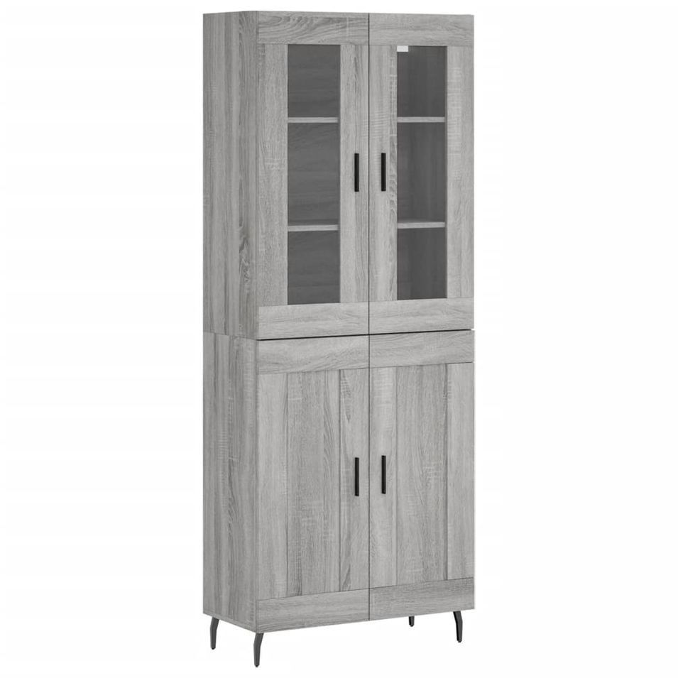 Buffet haut Sonoma gris 69,5x34x180 cm Bois d'ingénierie - Photo n°1