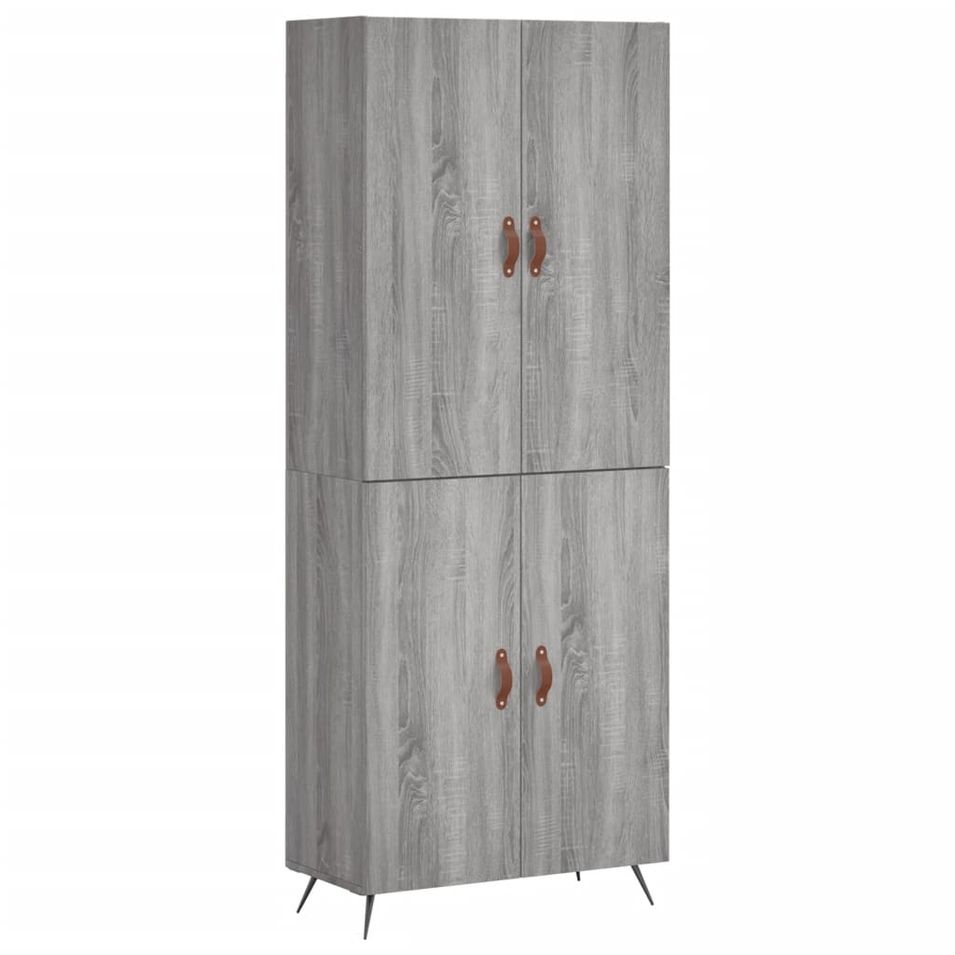 Buffet haut Sonoma gris 69,5x34x180 cm Bois d'ingénierie - Photo n°1