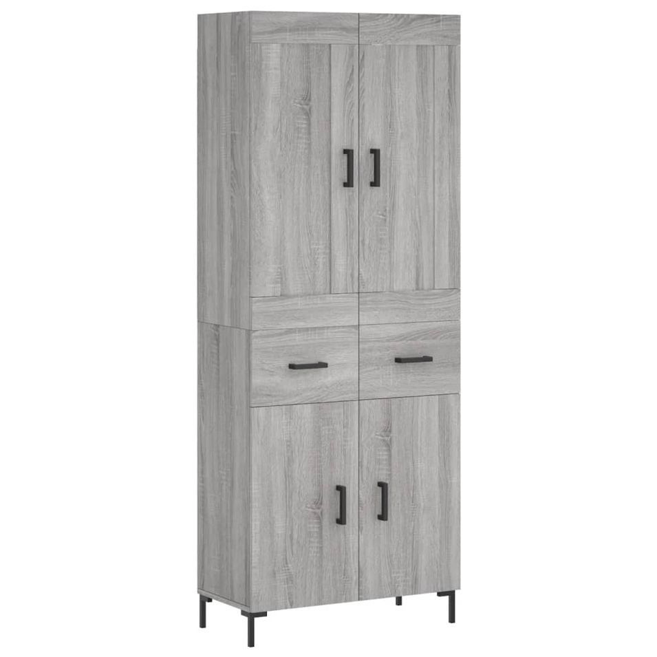 Buffet haut Sonoma gris 69,5x34x180 cm Bois d'ingénierie - Photo n°1