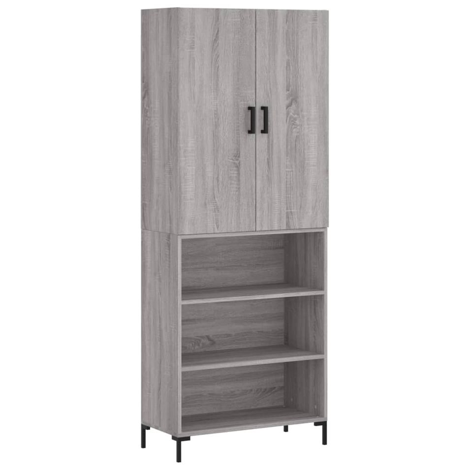 Buffet haut Sonoma gris 69,5x34x180 cm Bois d'ingénierie - Photo n°1