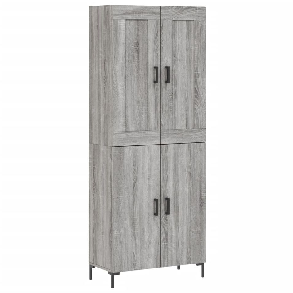 Buffet haut Sonoma gris 69,5x34x180 cm Bois d'ingénierie - Photo n°1