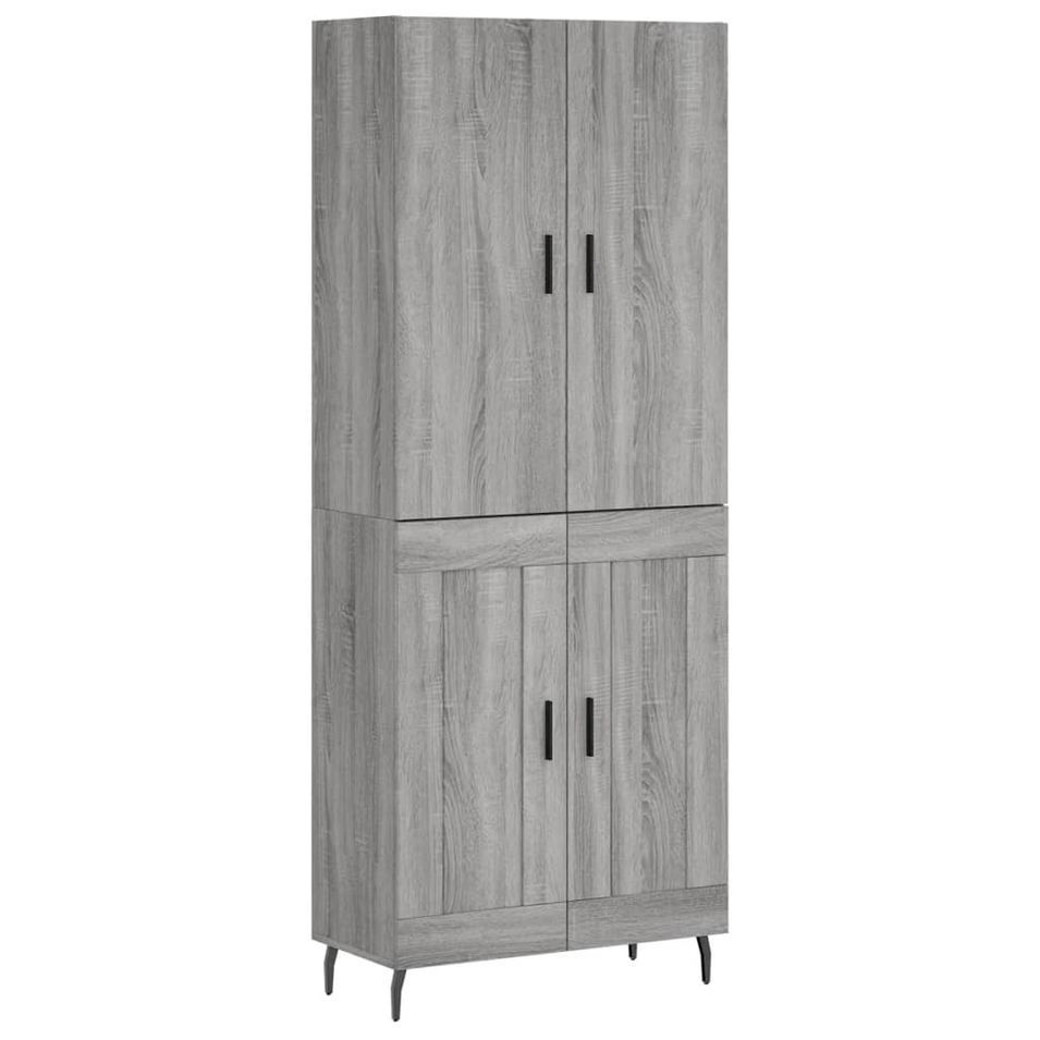 Buffet haut Sonoma gris 69,5x34x180 cm Bois d'ingénierie - Photo n°1