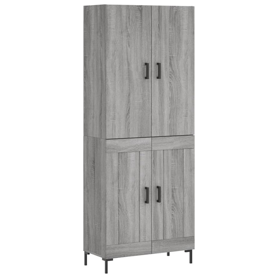 Buffet haut Sonoma gris 69,5x34x180 cm Bois d'ingénierie - Photo n°1