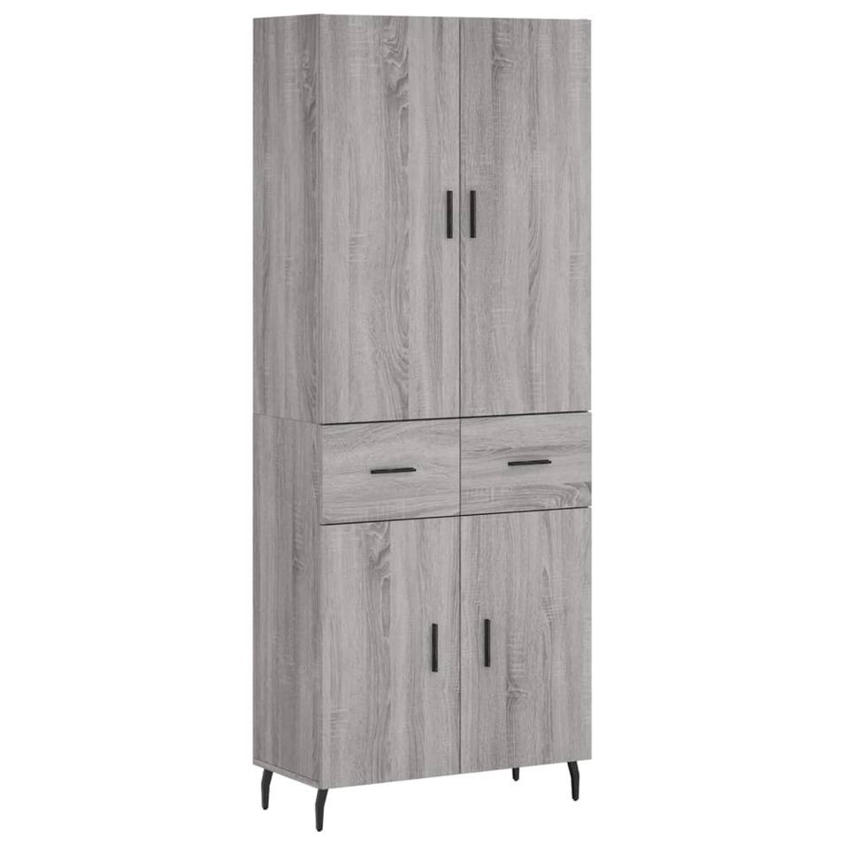Buffet haut Sonoma gris 69,5x34x180 cm Bois d'ingénierie - Photo n°1
