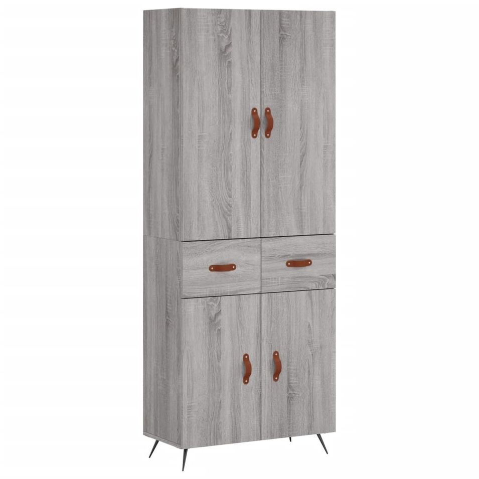 Buffet haut Sonoma gris 69,5x34x180 cm Bois d'ingénierie - Photo n°1