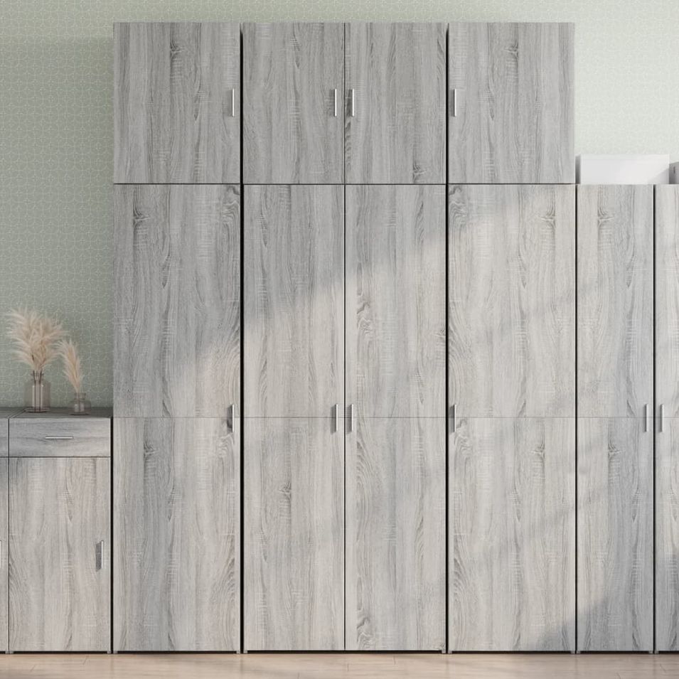 Buffet haut sonoma gris 80x42,5x249 cm bois d'ingénierie - Photo n°1